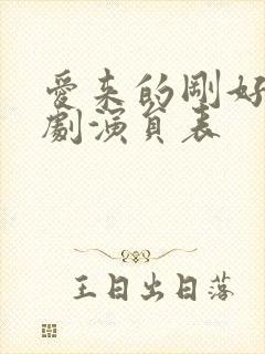 爱来的刚好电视剧演员表