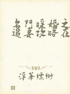 名门暖婚之权爷追妻攻略在线阅读全文