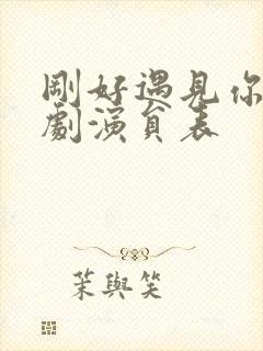 刚好遇见你电视剧演员表