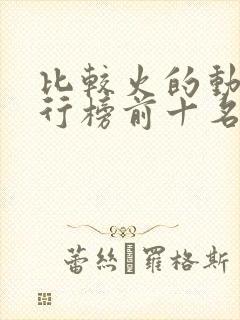 比较火的动漫排行榜前十名