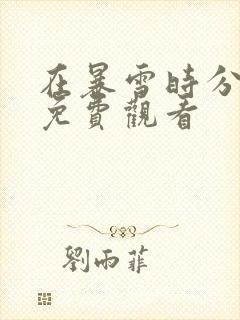 在暴雪时分高清免费观看