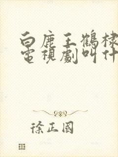 白鹿王鹤棣演的电视剧叫什么