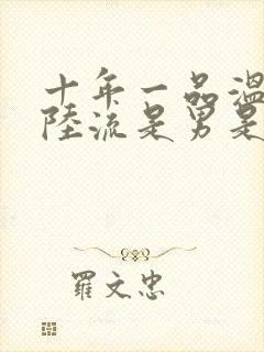 十年一品温如言陆流是男是女封面