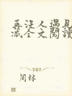 再没人遇见无删减全文阅读