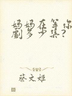 妈妈在等你电视剧多少集?封面