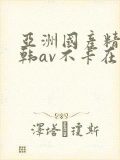 亚洲国产精品日韩av不卡在线