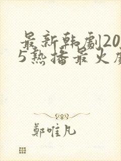 最新韩剧2025热播最火剧免费观看