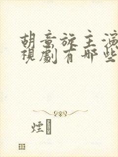 胡意旋主演的电视剧有哪些封面