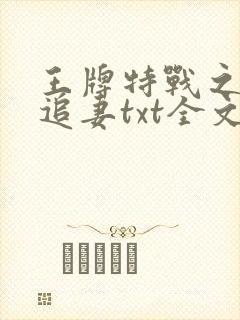 王牌特战之权少追妻txt全文下载
