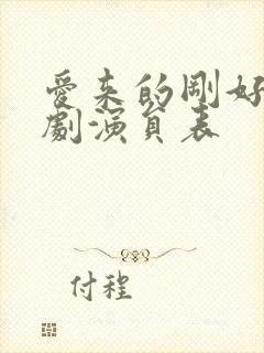 爱来的刚好电视剧演员表封面