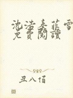 沈浩秦菲雪小说免费阅读封面