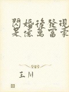 闪婚后发现老公是亿万富豪 完结封面