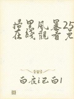 扫黑风暴25集在线观看免费完整版