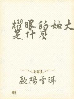 耀眼的她大结局是什么封面