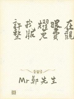 许我耀眼在线完整版免费观看