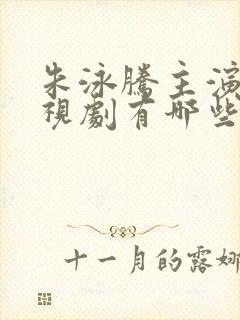 朱泳腾主演的电视剧有哪些