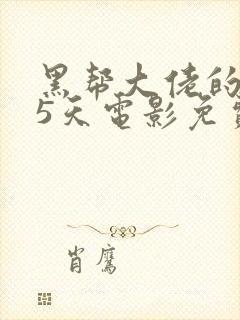 黑帮大佬的365天电影免费观看