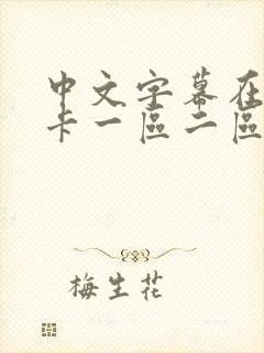 中文字幕在线不卡一区二区