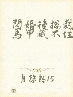 闪婚后总裁夫妇马甲藏不住大结局