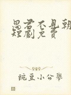 思君不见朝和暮短剧免费封面