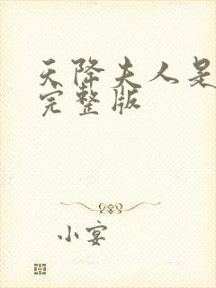 天降夫人是大佬完整版