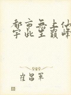 都市无上仙尊苏宇此生巅峰