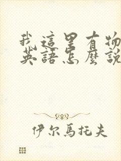 我这里有物资用英语怎么说封面