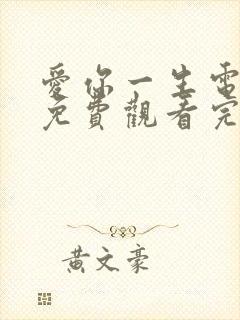 爱你一生电视剧免费观看完整版高清