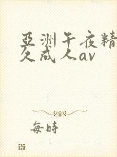 亚洲午夜精品久久成人av