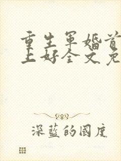 重生军婚首长早上好全文免费阅读