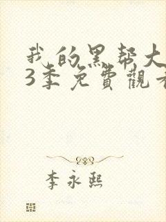 我的黑帮大佬第3季免费观看高清版