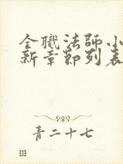 全职法师小说最新章节列表免费