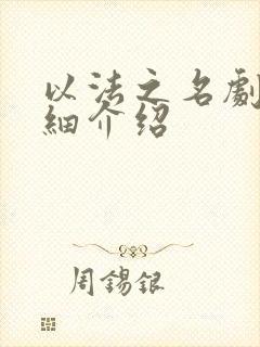 以法之名剧情详细介绍