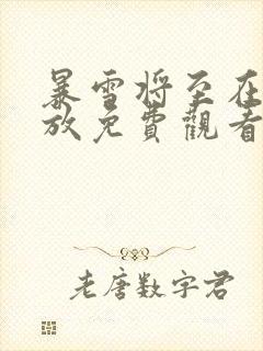 暴雪将至在线播放免费观看