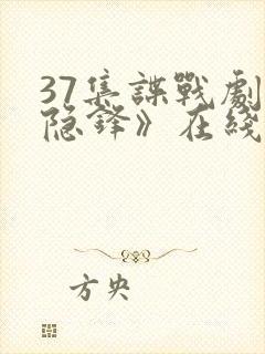 37集谍战剧《隐锋》在线观看免费封面