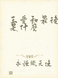 王爱和最后结局是什么封面