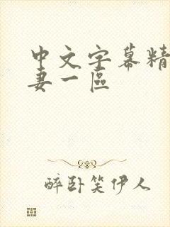 中文字幕精品人妻一区