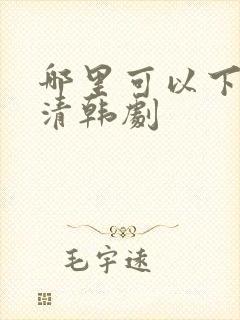 哪里可以下载高清韩剧