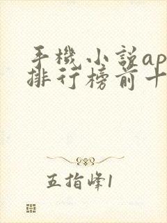 手机小说app排行榜前十名