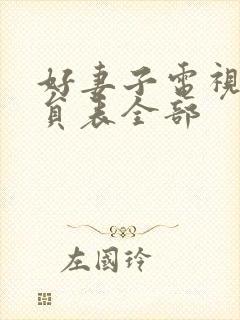 好妻子电视剧演员表全部