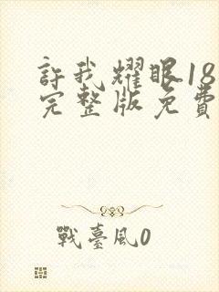 许我耀眼18集完整版免费观看封面