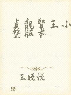 贞观贤王小说完整版本