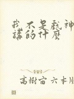 我不是戏神小说讲的什么