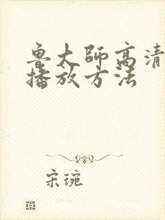 鲁大师高清视频播放方法