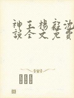 神王杨毅沈雪小说全文免费阅读