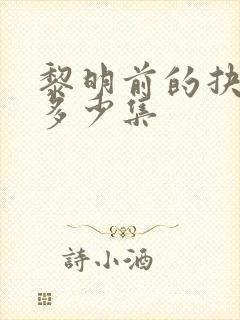 黎明前的抉择共多少集