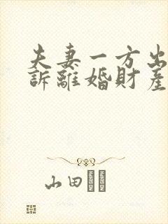 夫妻一方出轨起诉离婚财产分割封面