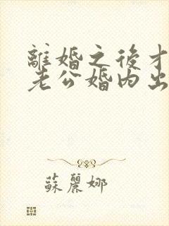 离婚之后才发现老公婚内出轨