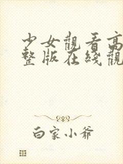 少女观看高清完整版在线观看