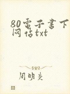 80电子书下载网站txt封面